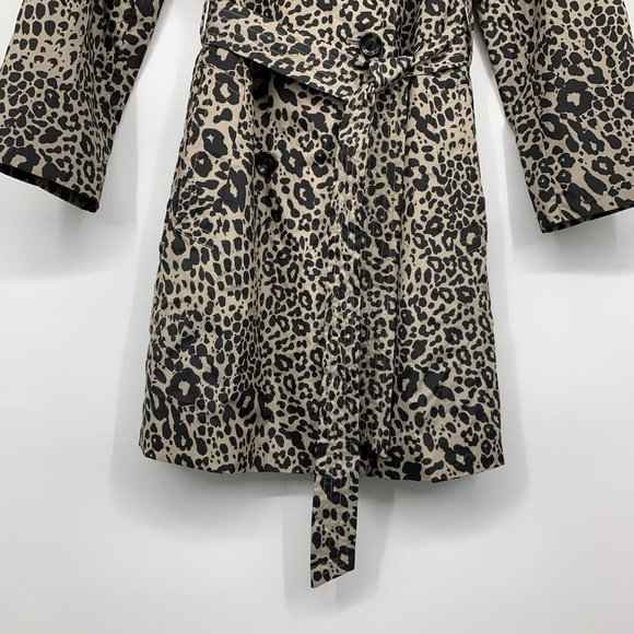 Dana Buchman Trench Coat Leopard Print Double Breasted Jacket - Picture 8 of 14